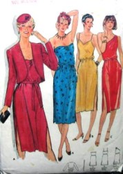 6842 1970s CARDIGAN JACKET, STRAPPY DRESS,BELT PATTERN 12-14